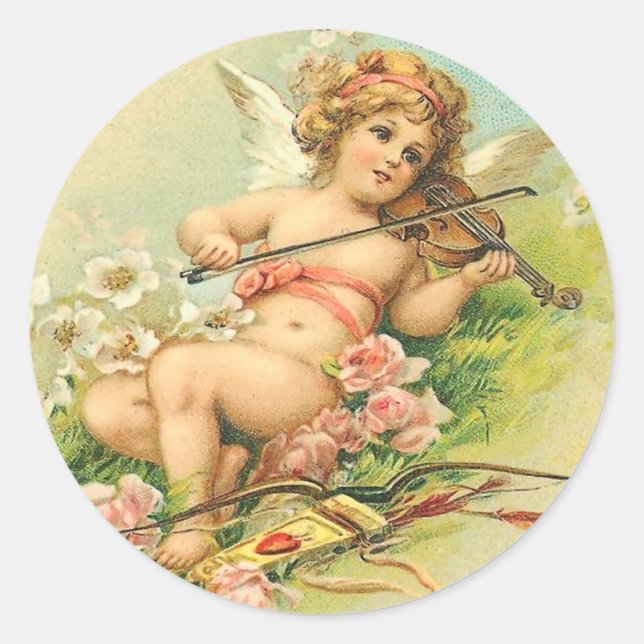 Stickers Cherub et Violon vintages (Devant)