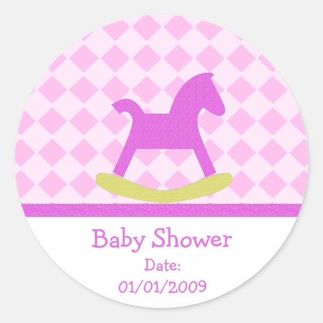 Stickers Cheval baby shower Rocking (Devant)