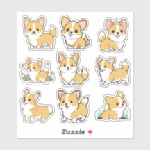 Stickers Chibi Cute Baby Corgi Chien