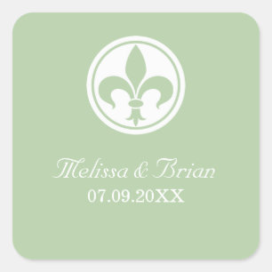 Stickers Chic Fleur De Lis, Sage