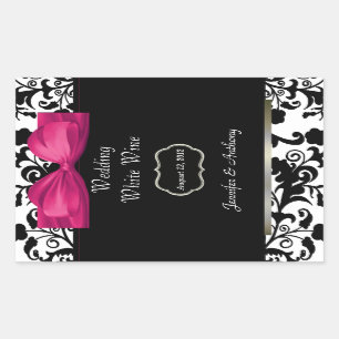 Stickers Chic Mariage damassé Wine Bottle