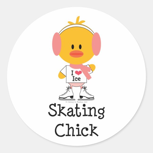 Stickers Chick Patinage sur glace (Devant)