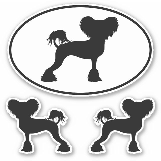 Stickers Chien Crestie Silhouettes Chinoises (Devant)