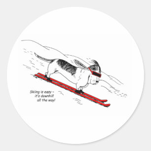 Stickers Chien de Ski Drôle