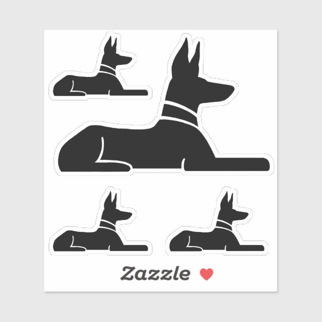 Stickers Chien Hiéroglyphe égyptien Hound Pharaoh (Feuille)
