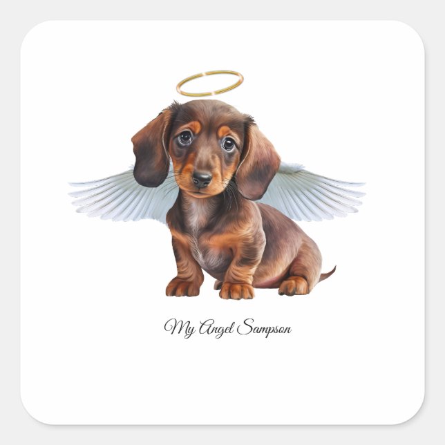 Stickers Chiot Angel Dachshund (Devant)