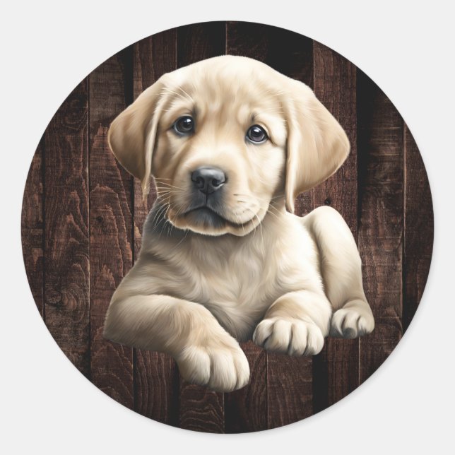 Stickers Chiot de laboratoire jaune (Devant)