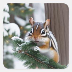 Stickers Chipmunk de Noël