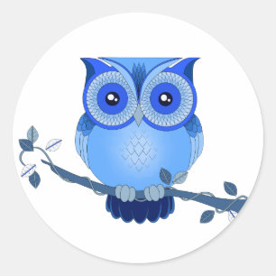 Stickers Chouette Bleue