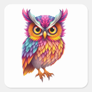 Stickers Chouette colorée
