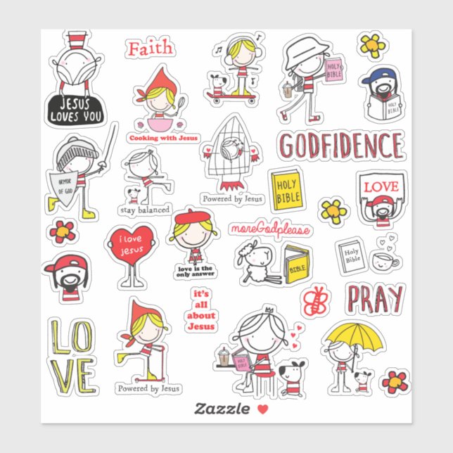 Stickers chrétiens mignons (Feuille)
