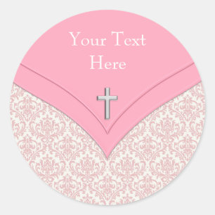 Stickers Christening Pink Élégant