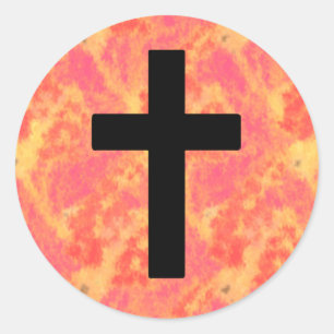 Stickers Christian Cross Sunrise Couleur Arrière -