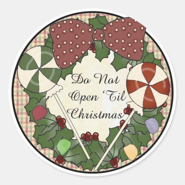 Stickers Christmas Gift Tag-Do Not open until.. (Front)
