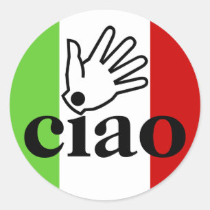 Stickers ciao w/ hand wave Letter Envelope Seals