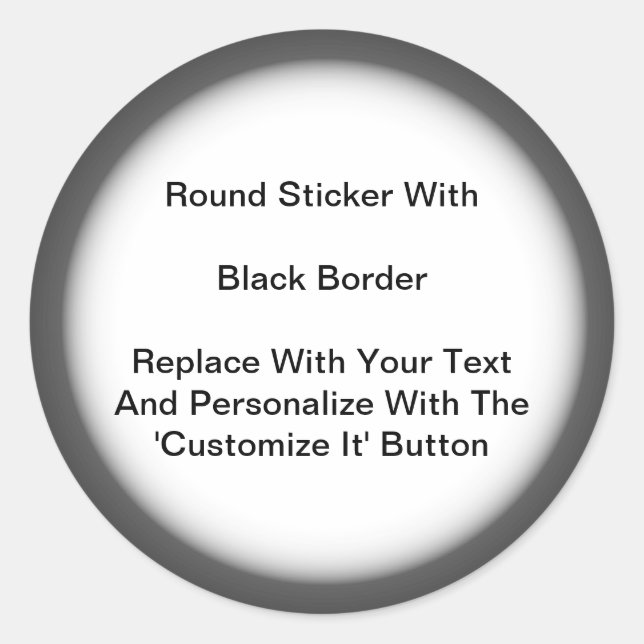 Stickers Circulaires Bordure Gris Noir Sur Feuille (Devant)