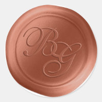 Stickers cire double monogramme en cuivre