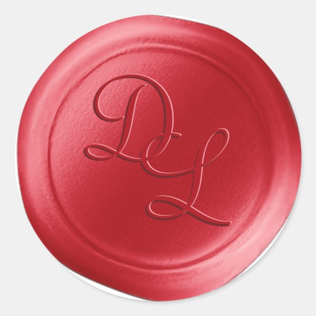 Stickers cire Monogramme 2 lettres poivron chaud (Devant)