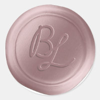 Stickers cire monogramme rose 2 lettres