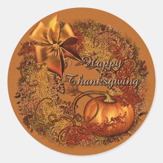 Stickers Citrouille bon thanksgiving (Devant)