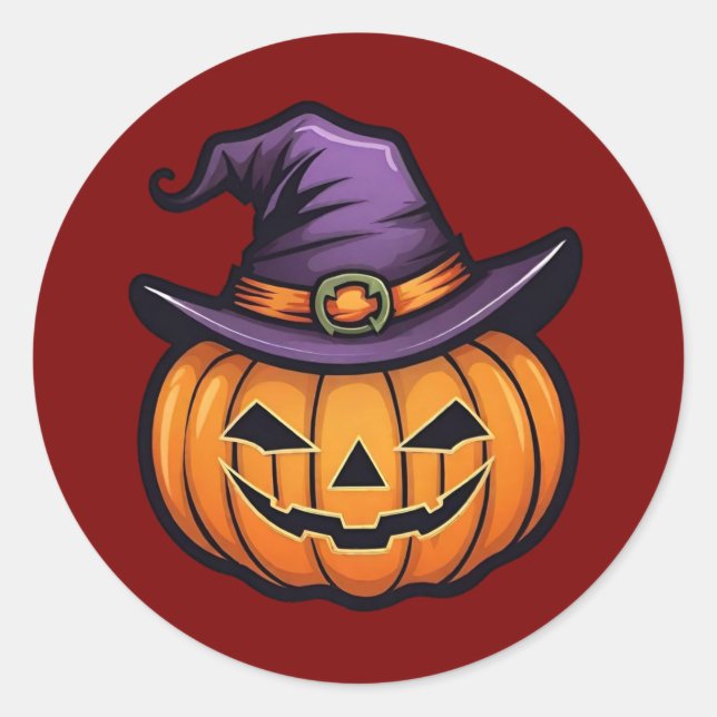 Stickers Citrouille Casquette Halloween classique (Devant)
