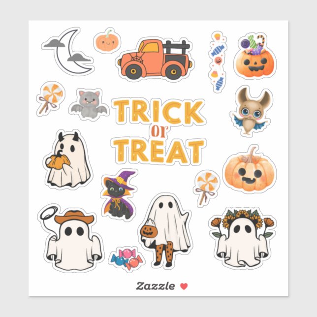 Stickers Citrouille de fantôme d'Halloween pour le (Feuille)