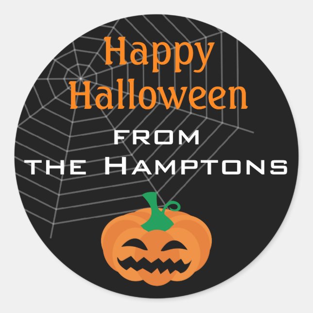 Stickers Citrouille de la fête d'Halloween mignonn (Devant)