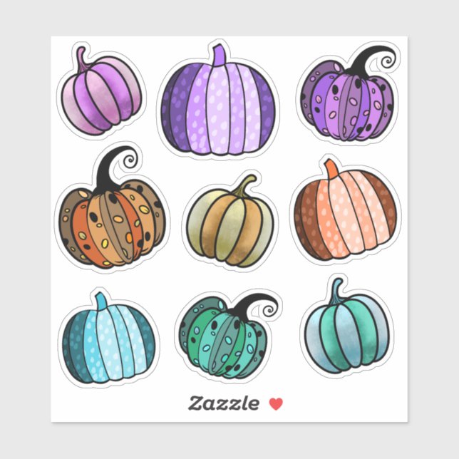 Stickers Citrouilles d'Halloween (Feuille)