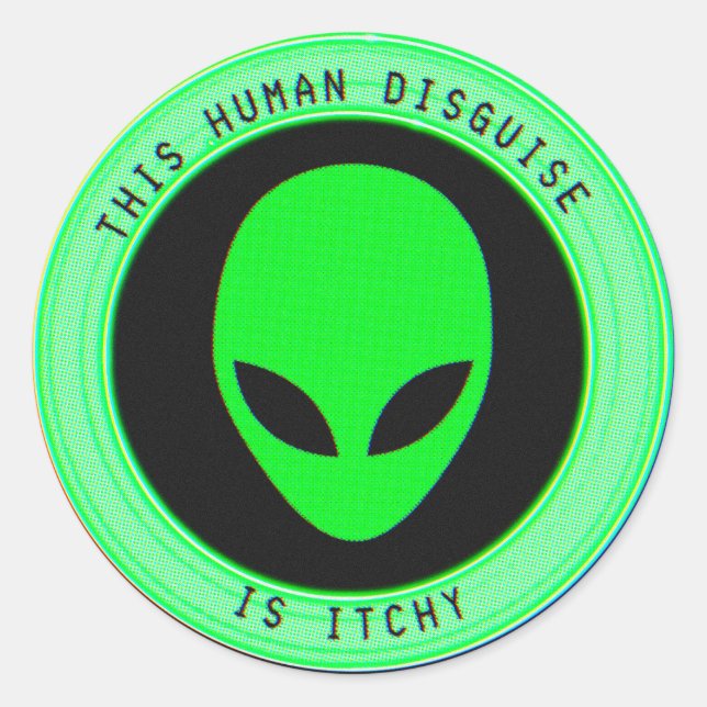 Stickers Classic Alien amusant (Devant)