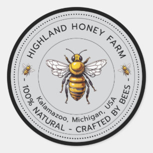 Stickers Classic Pure Honey Round Design modifiabl