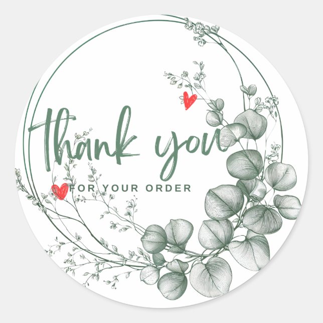 Stickers Classic Round, merci pour la commande (Devant)