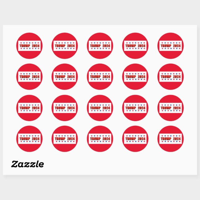 Stickers Classic Round Trump 2024 Stars (Feuille)