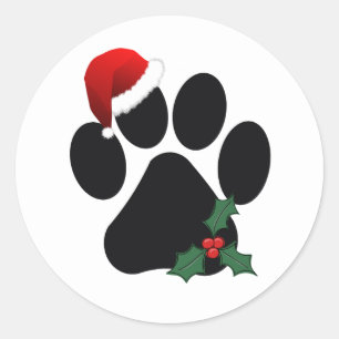Stickers classiques de Noël Empreinte de patte pèr