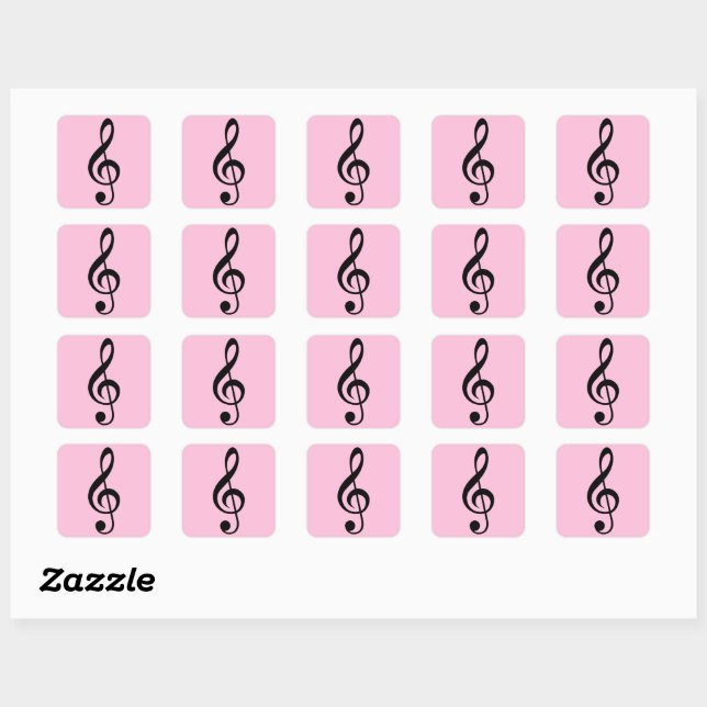 Stickers Clé de Musique Rose (Feuille)
