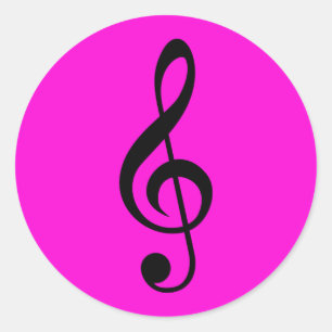 Stickers Clé ronde Neon Pink Treble