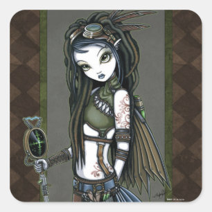 Stickers "Cloud Burst" Steampunk Aviatrix