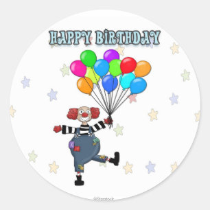 Stickers Clown d'anniversaire