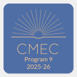Stickers CMEC - carré, Programme 9, 1,5 po x 1,5 p