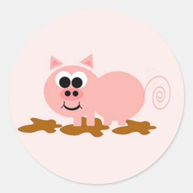 Stickers Cochon dans la boue (Devant)