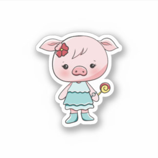 Stickers Cochon Rose