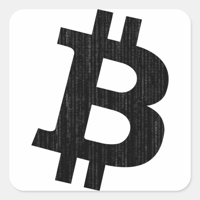 Stickers Codage Bitcoin blanc/noir (Devant)