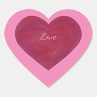Stickers Coeur à look rouge et rose