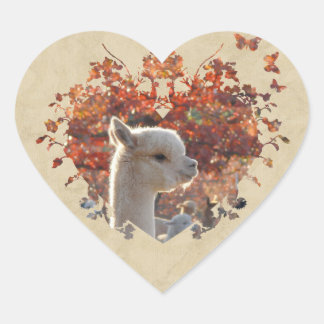 Stickers Coeur Alpaca