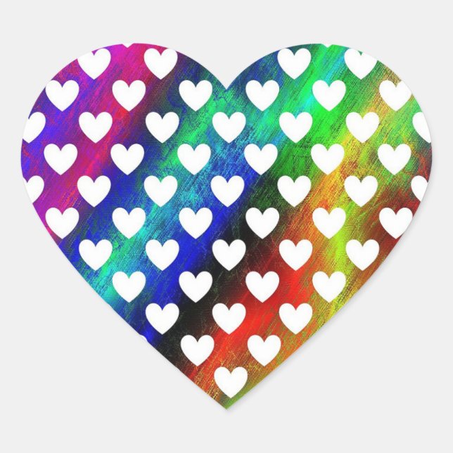 Stickers Coeur arc-en-ciel (Devant)