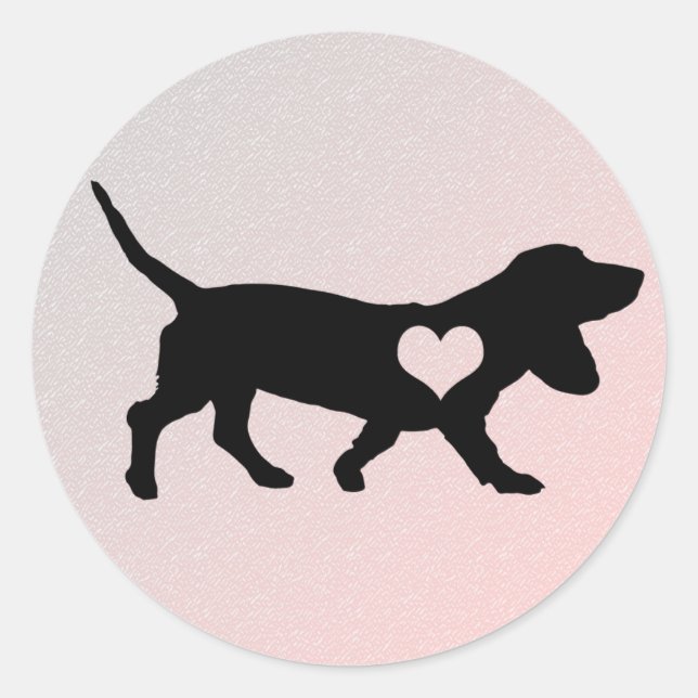 Stickers Coeur Basset Hound (Devant)