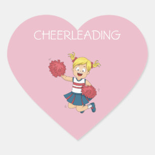 stickers coeur CHEERLEADING pour les filles.