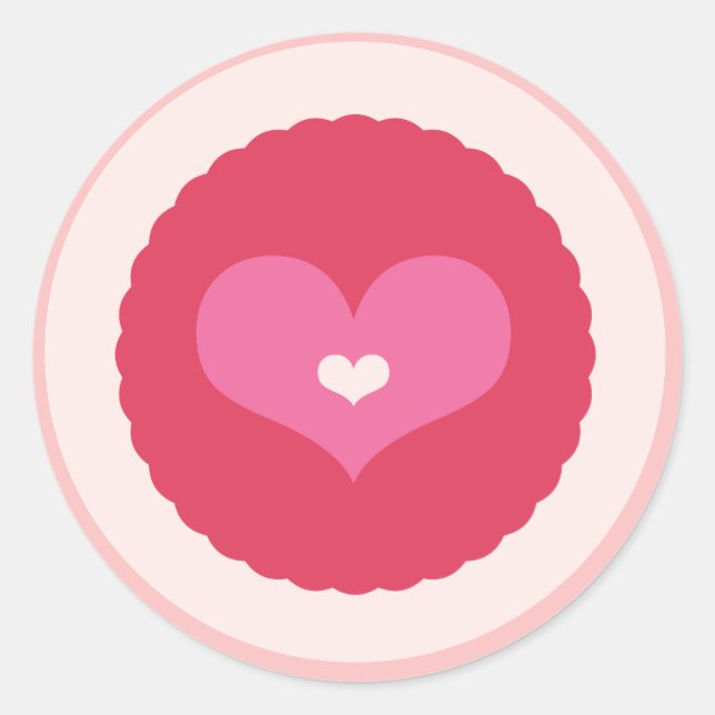 Stickers Coeur d'amour rose Saint Valentin (Devant)