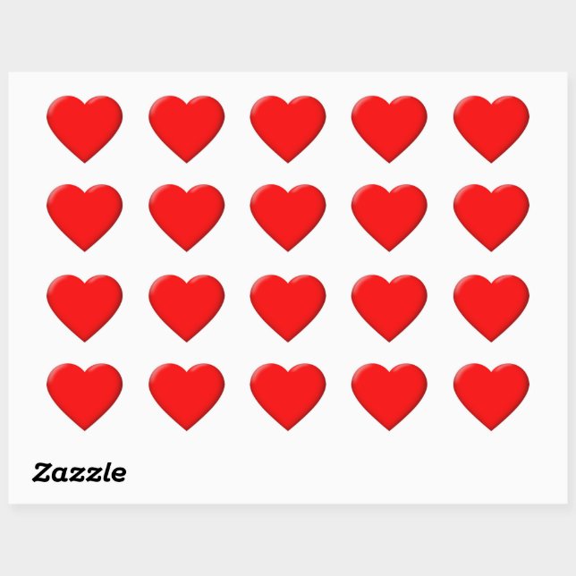 Stickers Coeur d'Amour Rouge 3D (Feuille)