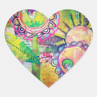 Stickers Coeur de jardin mélangés à des supports p