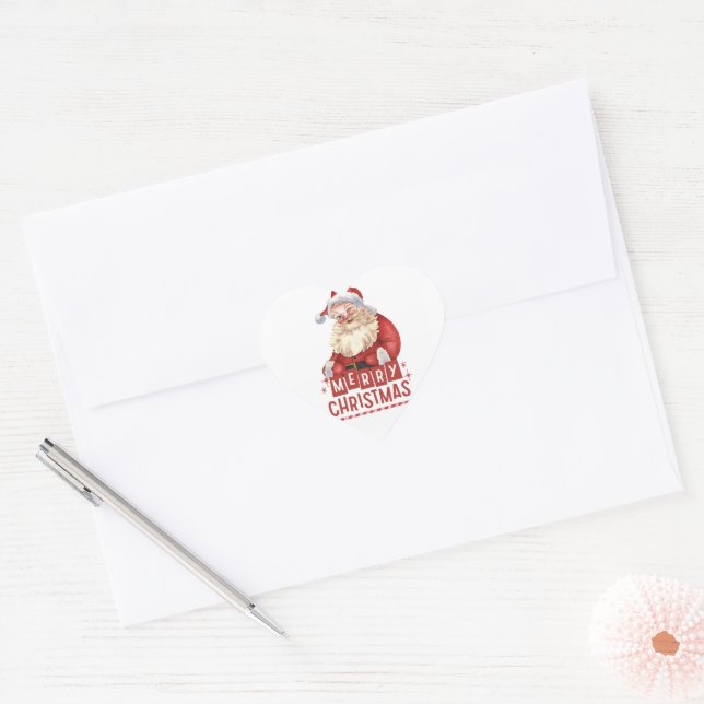 Stickers Coeur de Noël (Enveloppe)